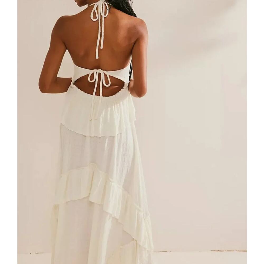 Free People Beach Santa Luz Ruffle Tiered Maxi Dress Snowing Size XL - Picture 2 of 11